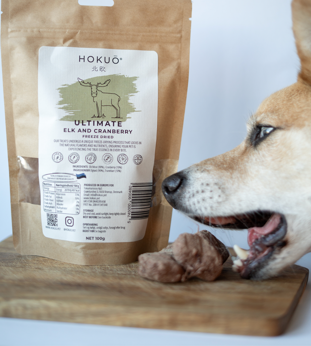 Hokuō® Hirvi & Karpalo – pakastekuivattuja hirviherkkuja koirille ja kissoille